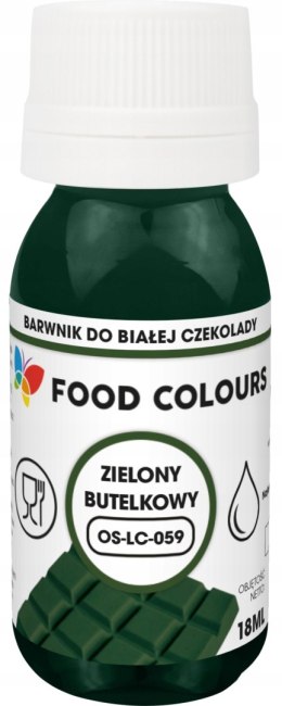 Barwnik spożywczy białej czekolady i mas tłustych 18 ml zielony butelkowy