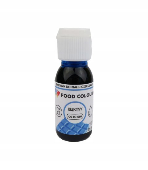 Barwnik spożywczy do białej czekolady i mas tłustych 18 ml błękitny Barwnik spożywczy do białej czekolady i mas tłustych 18 ml błękitny
