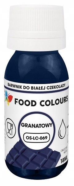 Barwnik spożywczy do białej czekolady i mas tłustych 18 ml granatowy