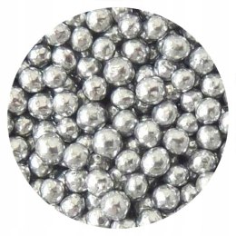 Cukrowe PEREŁKI włoskie na tort SREBRNE 8mm 20g