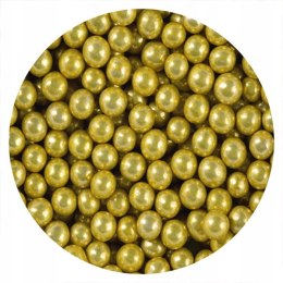 Cukrowe PEREŁKI włoskie na tort ZŁOTE 8mm 20g