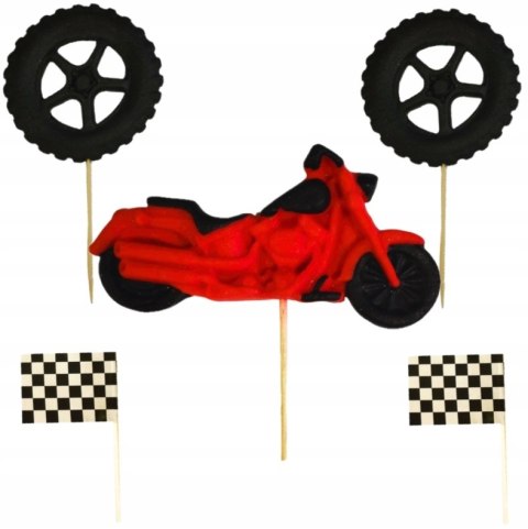FIGURKA OZDOBA TOPPER NA TORT MOTOCYKL MOTOR CZERWONY ZESTAW FIGURKA OZDOBA TOPPER NA TORT MOTOCYKL MOTOR CZERWONY ZESTAW