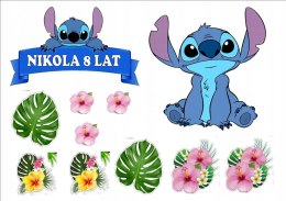 Opłatek tort CUKROWY STITCH NIEBIESKI a4