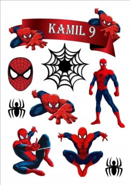 Opłatek tort CUKROWY spiderman POSTACI FIGURKI IMIĘ a4