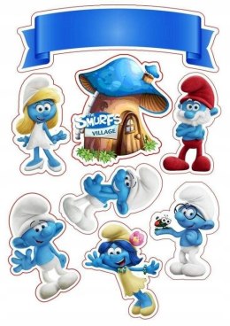 Opłatek tort CUKROWYN SMERFY SMURFY a4