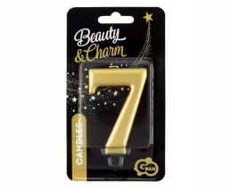 Świeczka Godan Beauty&Charm cyfra 7 złota