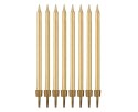Świeczki na tort Godan Beauty&Charm 10 cm 8 sztuk złote
