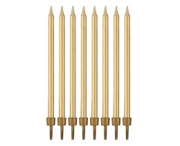 Świeczki na tort Godan Beauty&Charm 10 cm 8 sztuk złote