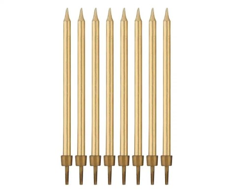 Świeczki na tort Godan Beauty&Charm 10 cm 8 sztuk złote Świeczki na tort Godan Beauty&Charm 10 cm 8 sztuk złote