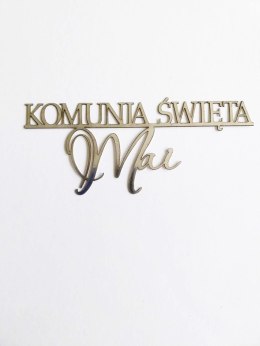 TOPPER PAPIER BRYSTOL SREBRNY KOMUNIA NA BOK IMIE