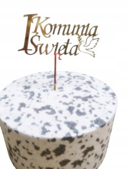 TOPPER PIERWSZA KOMUNIA ŚWIĘTA PLEKSA ZŁOTA LUSTRO BEZ PERSONALIZACJI 3