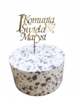 TOPPER PIERWSZA KOMUNIA ŚWIĘTA PLEKSA ZŁOTA LUSTRO Z IMIENIEM 3