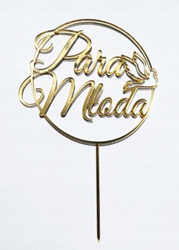 TOPPER PLEKSA ZŁOTA młoda para gołąb ślub koło w kole