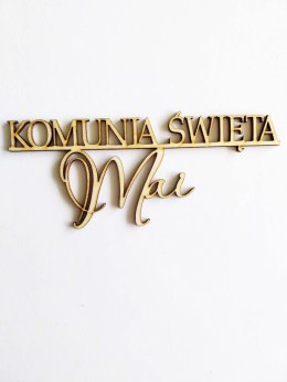 TOPPER SKLEJKA DREWNO KOMUNIA NA BOK IMIE