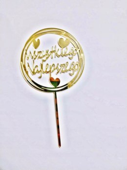 TOPPER pleksa ZŁOTA wszystkiego najlepszego koło w kole