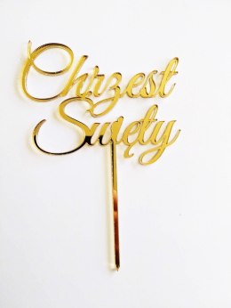 TOPPER złote LUSTRO chrzest święty 3