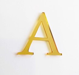 TOPPER złote LUSTRO na bok tortu literka litera prosta czcionka 8 cm wys