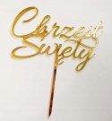 Topper pleksa złota lustro chrzest święty 4