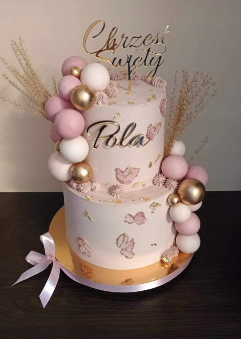 Topper pleksa złota lustro chrzest święty 4 Topper pleksa złota lustro chrzest święty 4