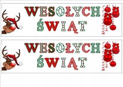 Opłatek na tort waflowy OBWÓDKA WESOŁYCH ŚWIĄT