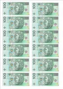 Opłatek tort CUKROWY banknoty 100 a4