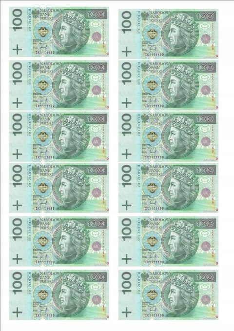 Opłatek tort CUKROWY banknoty 100 a4 Opłatek tort CUKROWY banknoty 100 a4