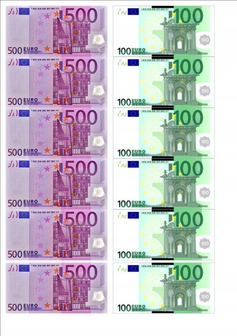 Opłatek tort CUKROWY euro banknoty a4 Opłatek tort CUKROWY euro banknoty a4