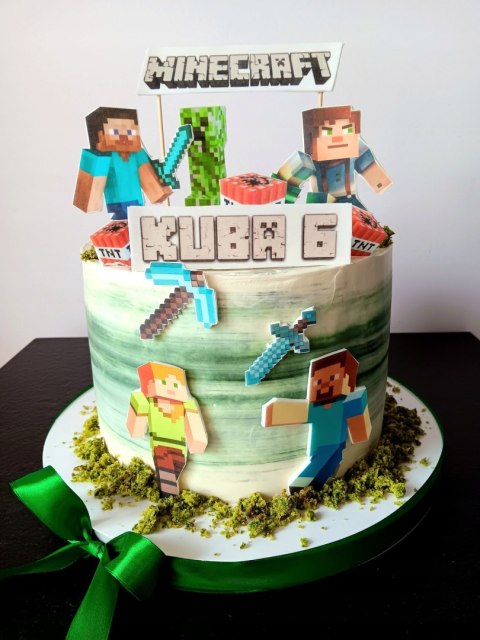 Opłatek tort CUKROWY postaci minecraft a4 Opłatek tort CUKROWY postaci minecraft a4