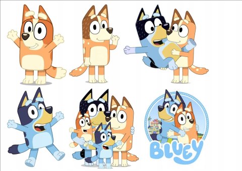 Opłatek tort cukrowy bingo i bluey postaci a4 Opłatek tort cukrowy bingo i bluey postaci a4