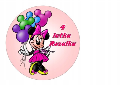 Opłatek tort waflowy bajkowy minnie miki 18 cm