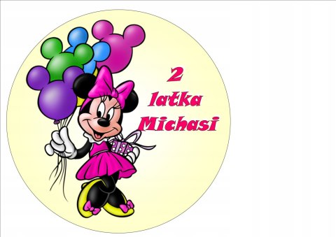 Opłatek tort waflowy bajkowy minnie miki nr1 21 cm Opłatek tort waflowy bajkowy minnie miki nr1 21 cm