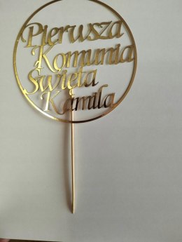 TOPPER KOMUNIA PAPIEROWY Z IMIENIEM