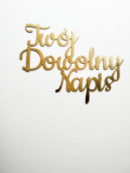 TOPPER PAPIEROWY ZŁOTY NA BOK TORTU dowolny napis