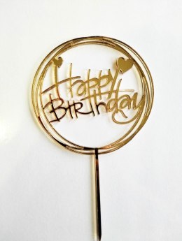 TOPPER pleksa ZŁOTA HAPPY BIRTHDAY 3