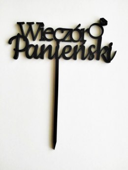 TOPPER pleksa czarna wieczór panieński 16 cm