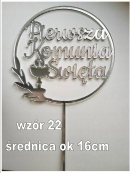 TOPPER srebrna pleksa komunia święta kielich