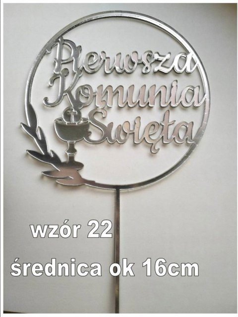 TOPPER srebrna pleksa komunia święta kielich