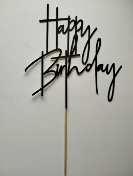 Topper piker czarny papier happy birthday 1