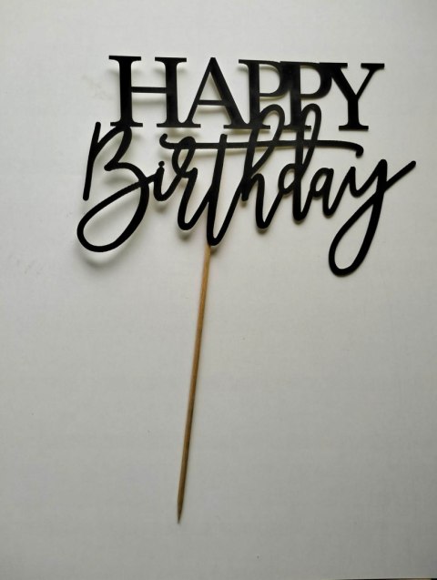 Topper piker czarny papier happy birthday 2 Topper piker czarny papier happy birthday 2