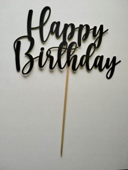 Topper piker czarny papier happy birthday 3