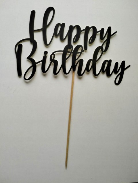 Topper piker czarny papier happy birthday 3 Topper piker czarny papier happy birthday 3