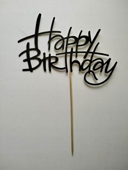 Topper piker czarny papier happy birthday 4