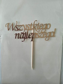 Topper piker złoty WSZYSTKIEGO NAJLEPSZEGO papier