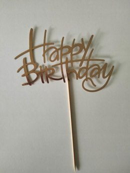 Topper piker złoty papier happy birthday 4