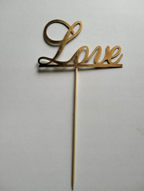 Topper piker złoty papier love 2