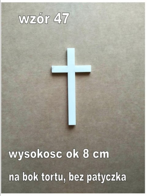 Topper pleksa biała komunia krzyż na bok pełny