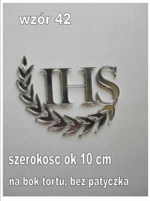 Topper pleksa srebrn komunia ihs listki2 bok tortu Topper pleksa srebrn komunia ihs listki2 bok tortu