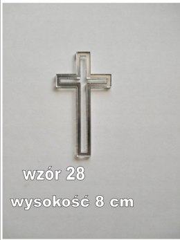 Topper pleksa srebrna komunia krzyż na bok pusty