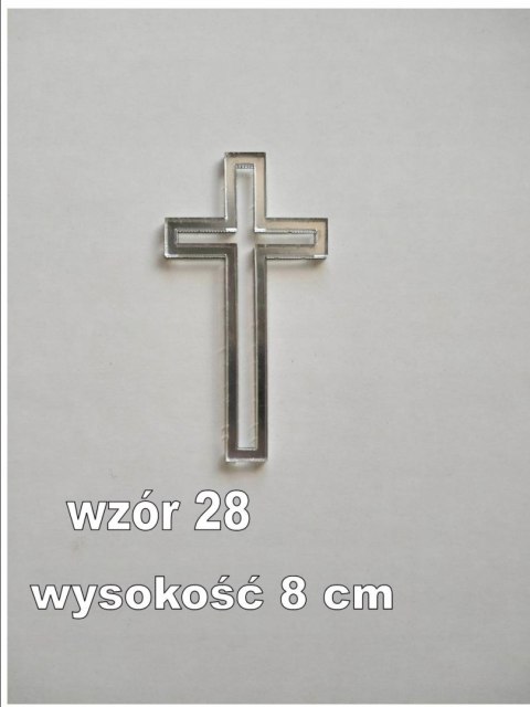 Topper pleksa srebrna komunia krzyż na bok pusty Topper pleksa srebrna komunia krzyż na bok pusty