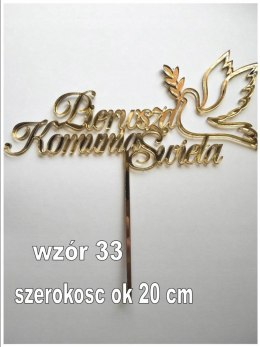 Topper pleksa złota komunia święta bez imienia